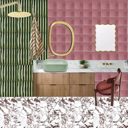 Bath - Green Pink Marble 7 Interior Design Mood Board by dl2407 on Style Sourcebook