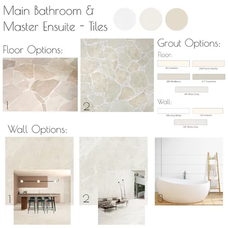 Hunter Valley - Main Bathroom & Master Ensuite Tiles Interior Design Mood Board by Libby Malecki Designs on Style Sourcebook