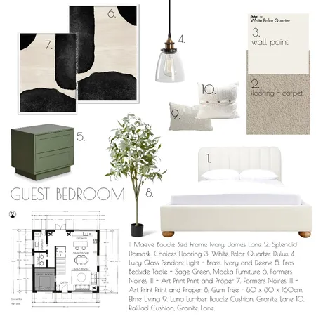 Module 9 guest bedroom Interior Design Mood Board by Hayley on Style Sourcebook