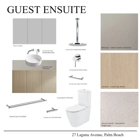 27 Laguna Avenue - Ensuite Guest (White) Interior Design Mood Board by Kathleen Holland on Style Sourcebook