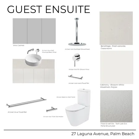 27 Laguna Avenue - Ensuite Guest (White) Interior Design Mood Board by Kathleen Holland on Style Sourcebook