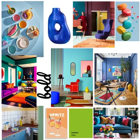 Bold Saturated colours Interior Design Mood Board by albasuarez.art@gmail.com on Style Sourcebook