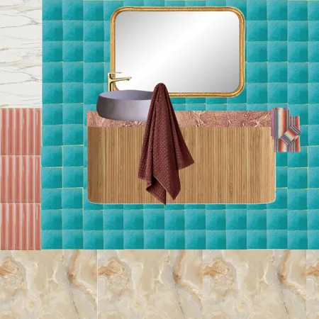 Bath - Aqua + Marble + Berry Interior Design Mood Board by dl2407 on Style Sourcebook