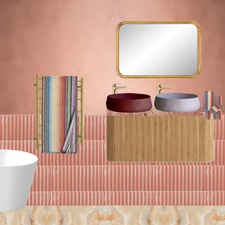 Coral Bathroom Interior Design Mood Board by dl2407 on Style Sourcebook