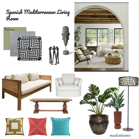 Spanish Mediterranean Living Room Interior Design Mood Board by Cae_labitag on Style Sourcebook