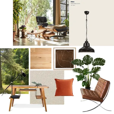 Mid-Century Modern Study Interior Design Mood Board by Georgina Austin-Brown on Style Sourcebook