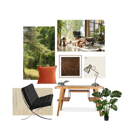 Mid-Century Modern Study Interior Design Mood Board by Georgina Austin-Brown on Style Sourcebook