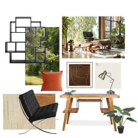 Mid-Century Modern Study Interior Design Mood Board by Georgina Austin-Brown on Style Sourcebook