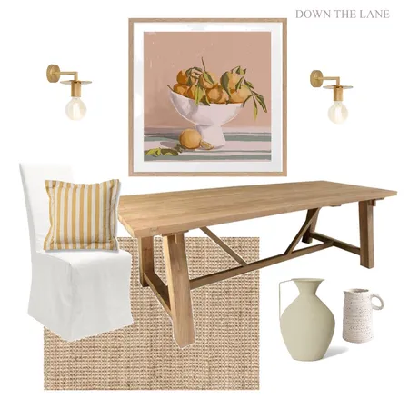 Mediterranean Farmhouse Casual Dining Interior Design Mood Board by DOWN THE LANE by Tina Harris on Style Sourcebook