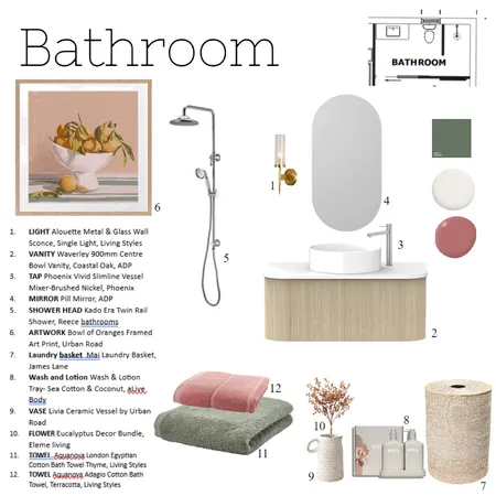 Part A - Bathroom Interior Design Mood Board by Karly Pollard on Style Sourcebook