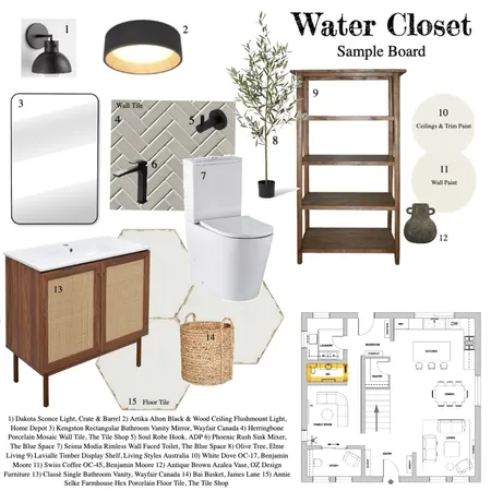 Water Closet Sample Board Interior Design Mood Board by aferro on Style Sourcebook