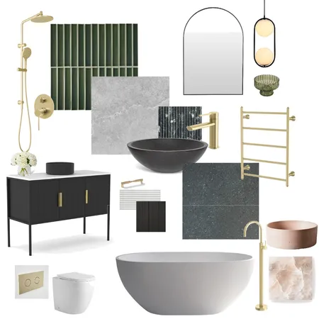 Bathroom Flat-lay Collingwood Interior Design Mood Board by Logie Interiors on Style Sourcebook