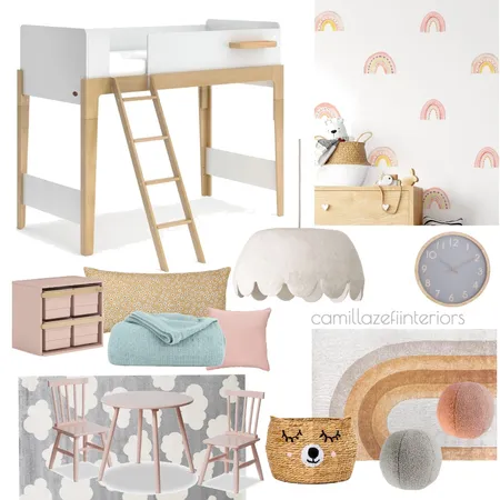 Maddie's Bedroom Interior Design Mood Board by Camilla Zefi Interiors on Style Sourcebook