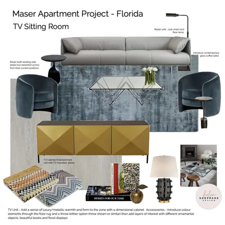 Maser Apartment - TV Sitting Room Interior Design Mood Board by Helen Sheppard on Style Sourcebook