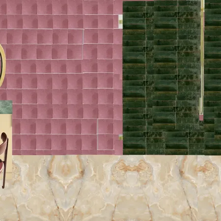 Ensuite - Pink, Green & Honey Sidea Interior Design Mood Board by dl2407 on Style Sourcebook