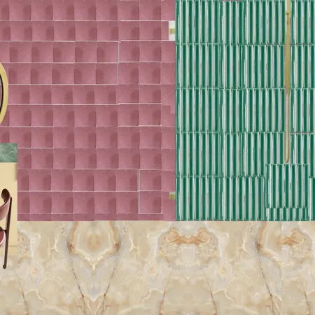 Ensuite - Pink, Green & Honey Sideb Interior Design Mood Board by dl2407 on Style Sourcebook