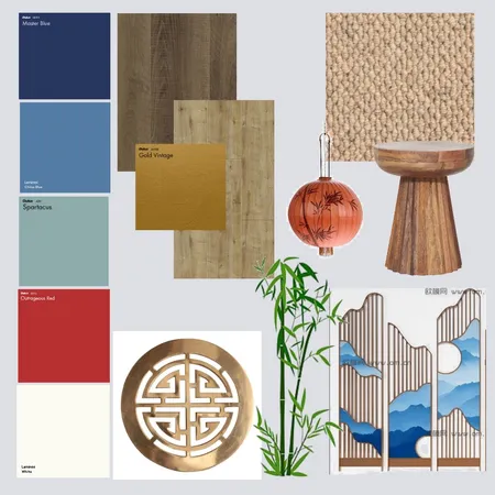 mood board blue and red Interior Design Mood Board by asmaa_21m on Style Sourcebook