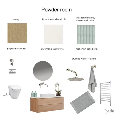 Winnie and Ben Powder room Interior Design Mood Board by Perla Interiors on Style Sourcebook