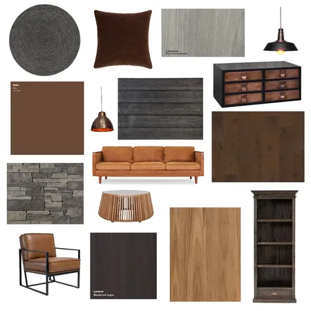 Modern Industrial - Living room mood board Interior Design Mood Board by Melanie06 on Style Sourcebook