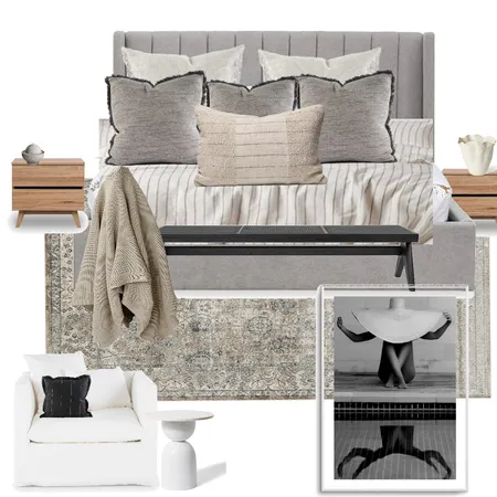Master Bedroom Grey Bedhead Interior Design Mood Board by sarah_kennings@hotmail.com on Style Sourcebook