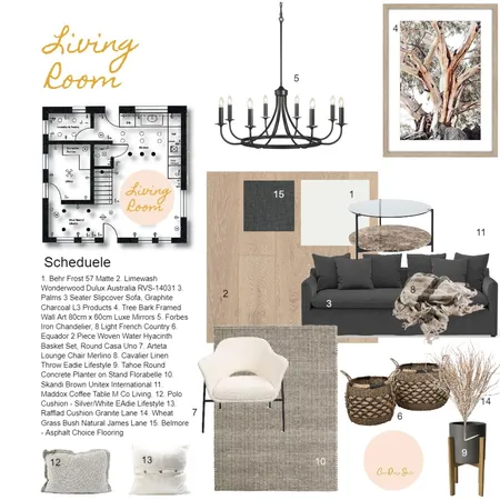 Living Room Interior Design Mood Board by Cicco Design Studio on Style Sourcebook