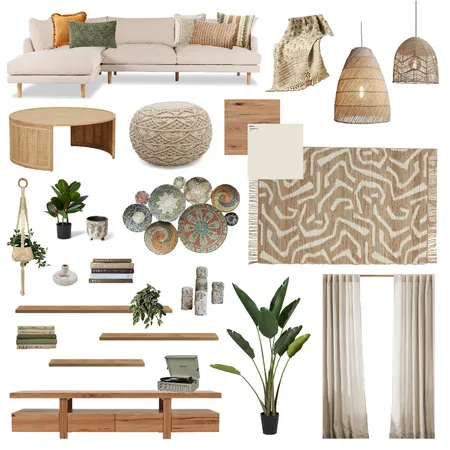 Cozy boho living room Interior Design Mood Board by SahelIzadi on Style Sourcebook