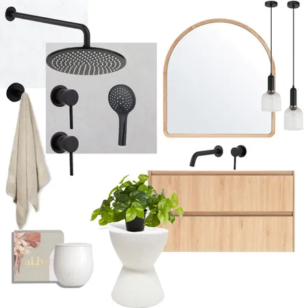 Evelyn Tea - Bathroom Matte Black Interior Design Mood Board by Helena@abi-international.com.au on Style Sourcebook