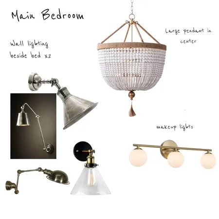 Lighting Main Bedroom Interior Design Mood Board by sally@eaglehawkangus.com.au on Style Sourcebook