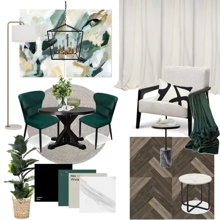 Green black living Interior Design Mood Board by lmaryana on Style Sourcebook