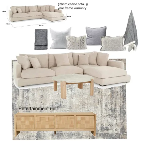 Living Tv Room  - chaise sofa, Waterline Interior Design Mood Board by LaraMcc on Style Sourcebook