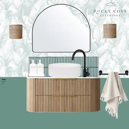 Tropical Coastal Powder room Interior Design Mood Board by Rockycove Interiors on Style Sourcebook