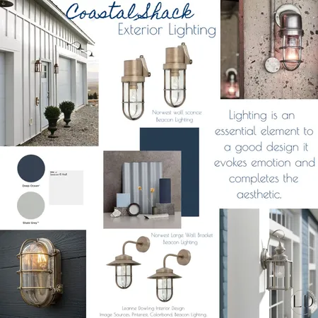 Coastal Shack Exterior Lighting Design Interior Design Mood Board by leannedowling on Style Sourcebook