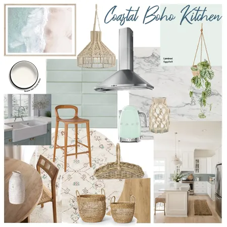 Coastal Boho Kitchen Interior Design Mood Board by ellys on Style Sourcebook