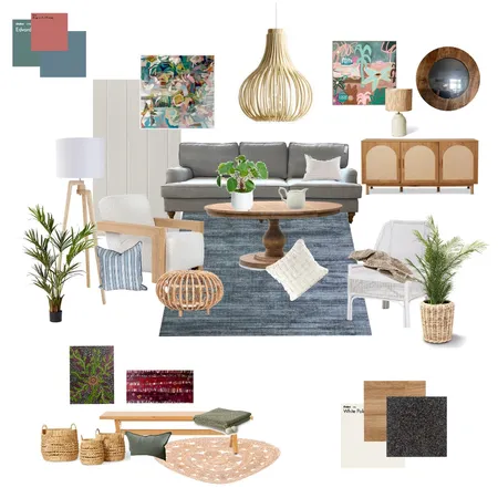 Modern Tropical with a country twist - Blue Hues & Coral (V2) Interior Design Mood Board by Beautiful Spaces Interior Design on Style Sourcebook