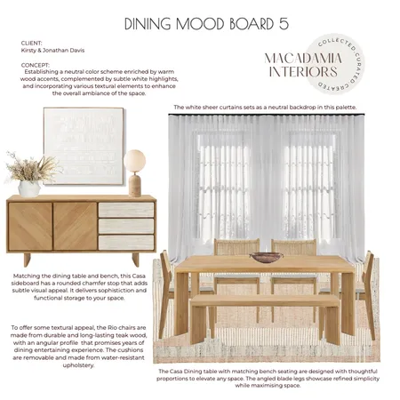 Casa Davis Dining Concept 5 Interior Design Mood Board by Casa Macadamia on Style Sourcebook