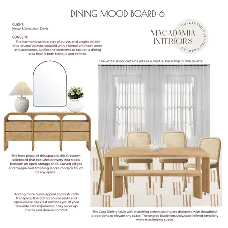 Casa Davis Dining Concept 6 Interior Design Mood Board by Casa Macadamia on Style Sourcebook