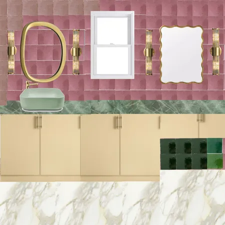 Ensuite - Pink, Green & Honey1 Interior Design Mood Board by dl2407 on Style Sourcebook