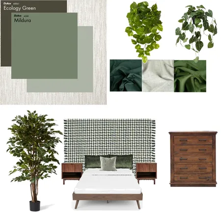 Green Bedroom Interior Design Mood Board by kahlanan on Style Sourcebook