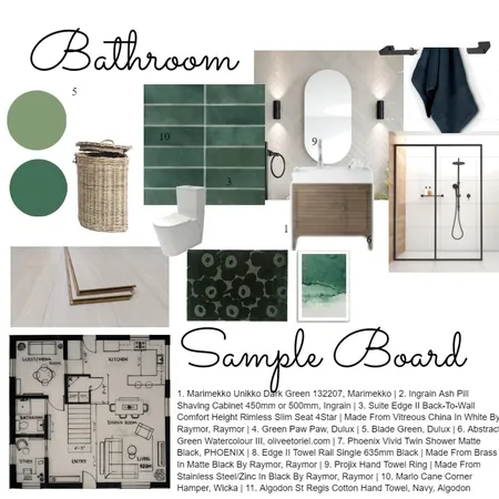 Bathroom Sample Board Interior Design Mood Board by Mya on Style Sourcebook