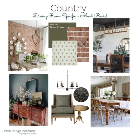 Country Dining Room Interior Design Mood Board by By Krystal Welch on Style Sourcebook