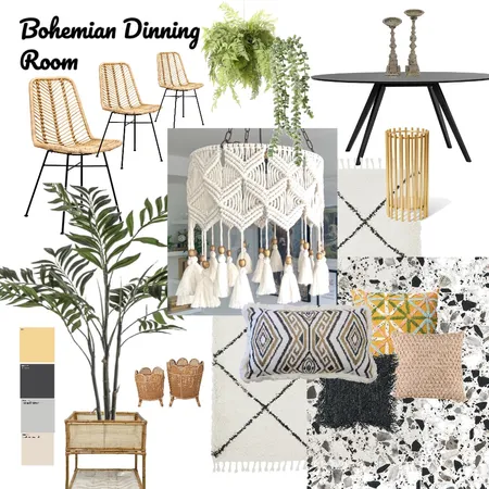 Bohemian dinning room Interior Design Mood Board by LesStyleSourcebook on Style Sourcebook