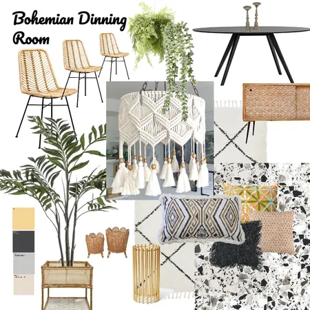 Bohemian dinning room Interior Design Mood Board by LesStyleSourcebook on Style Sourcebook