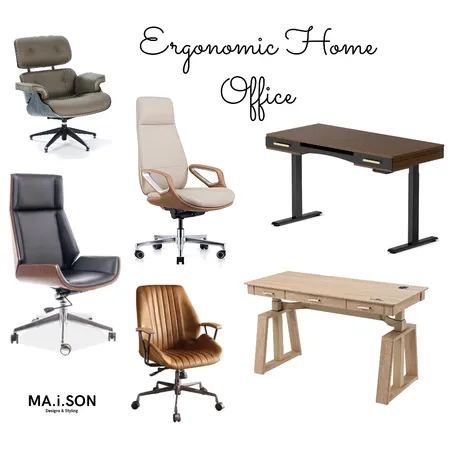 Ergonomic Home Office Interior Design Mood Board by JanetM on Style Sourcebook