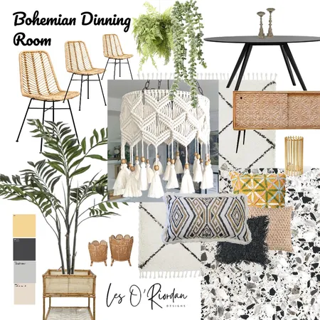 Bohemian dinning room Interior Design Mood Board by LesStyleSourcebook on Style Sourcebook