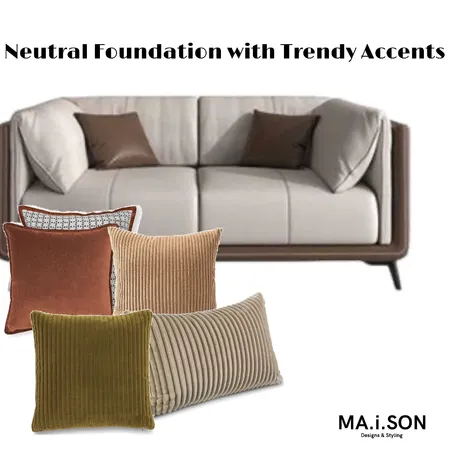 Neutral Foundation with Trendy Accents - Sofa Interior Design Mood Board by JanetM on Style Sourcebook