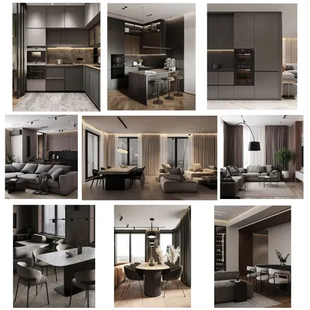 Dark Modern Living Room Interior Interior Design Mood Board by Elen Babayan on Style Sourcebook