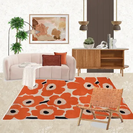 Marimekko Unikko Orange Red 132403 Interior Design Mood Board by Unitex Rugs on Style Sourcebook