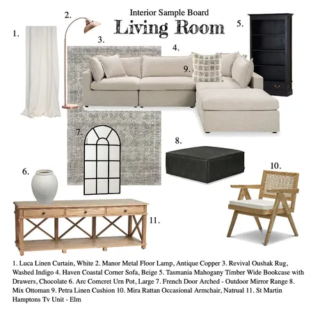 Interior Sample Board - Living Room Interior Design Mood Board by seniamd on Style Sourcebook