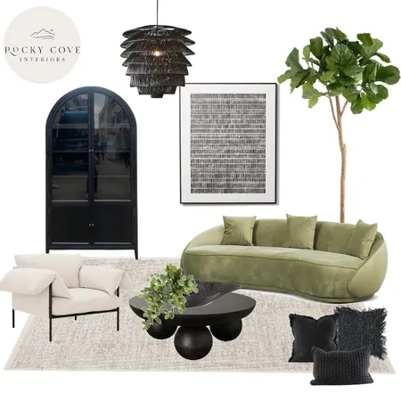 Dark organic modern lounge Interior Design Mood Board by Rockycove Interiors on Style Sourcebook