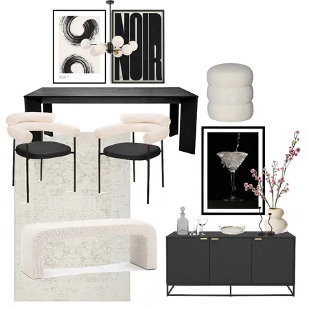 Modern Black theme Dining Interior Design Mood Board by TashaSimiyu on Style Sourcebook